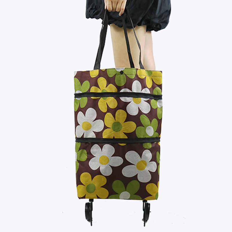 Folding shopping bag trolley