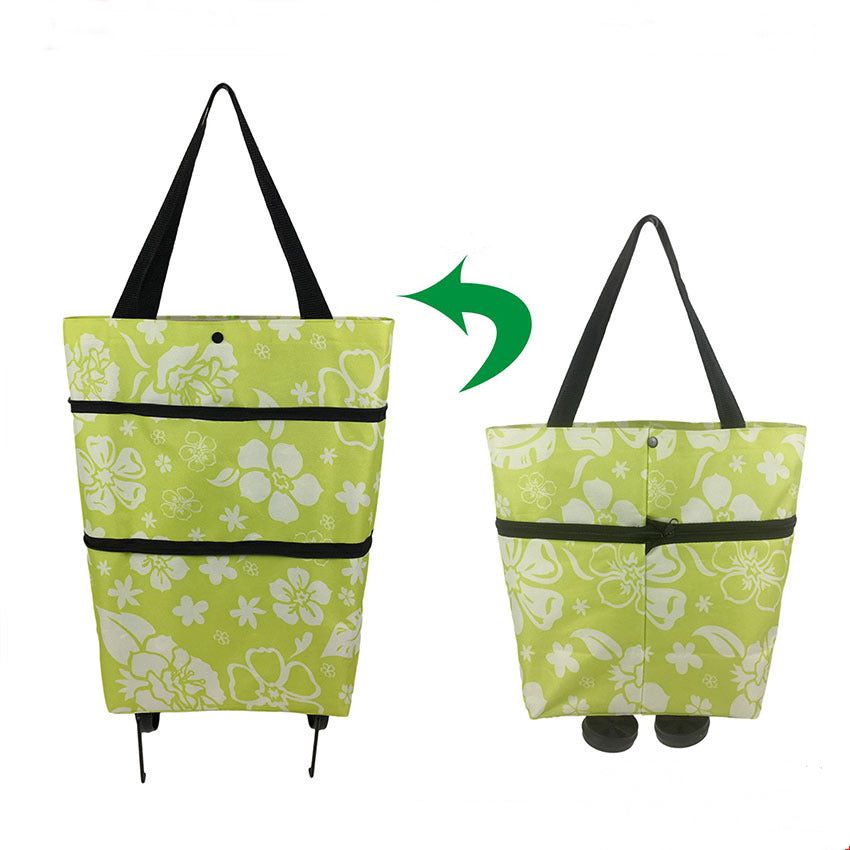 Folding shopping bag trolley