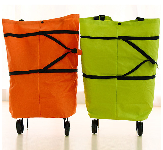 Folding shopping bag trolley