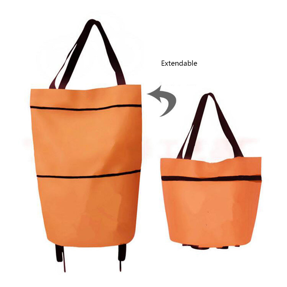 Folding shopping bag trolley