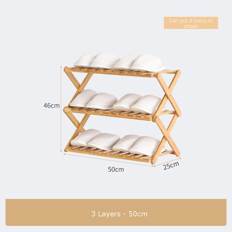 Bamboo Folding Shoe Rack