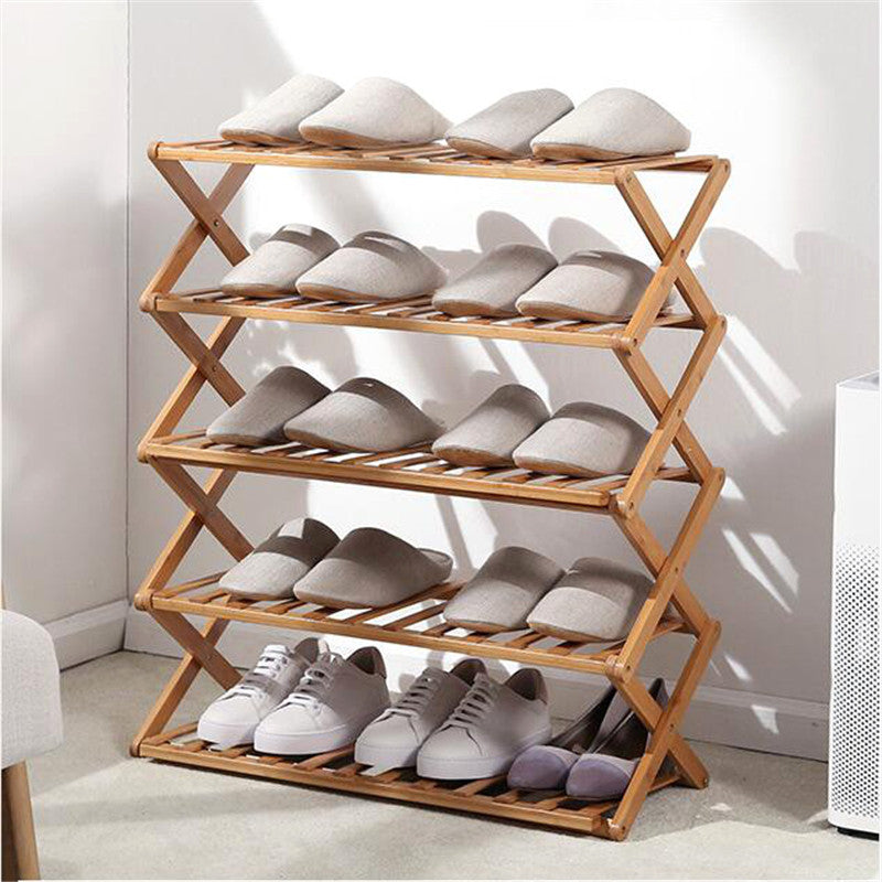 Bamboo Folding Shoe Rack