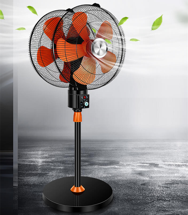 Double Heads Pedestal Stand Fan