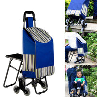 Thumbnail for Foldable Shopping Trolley with Seat