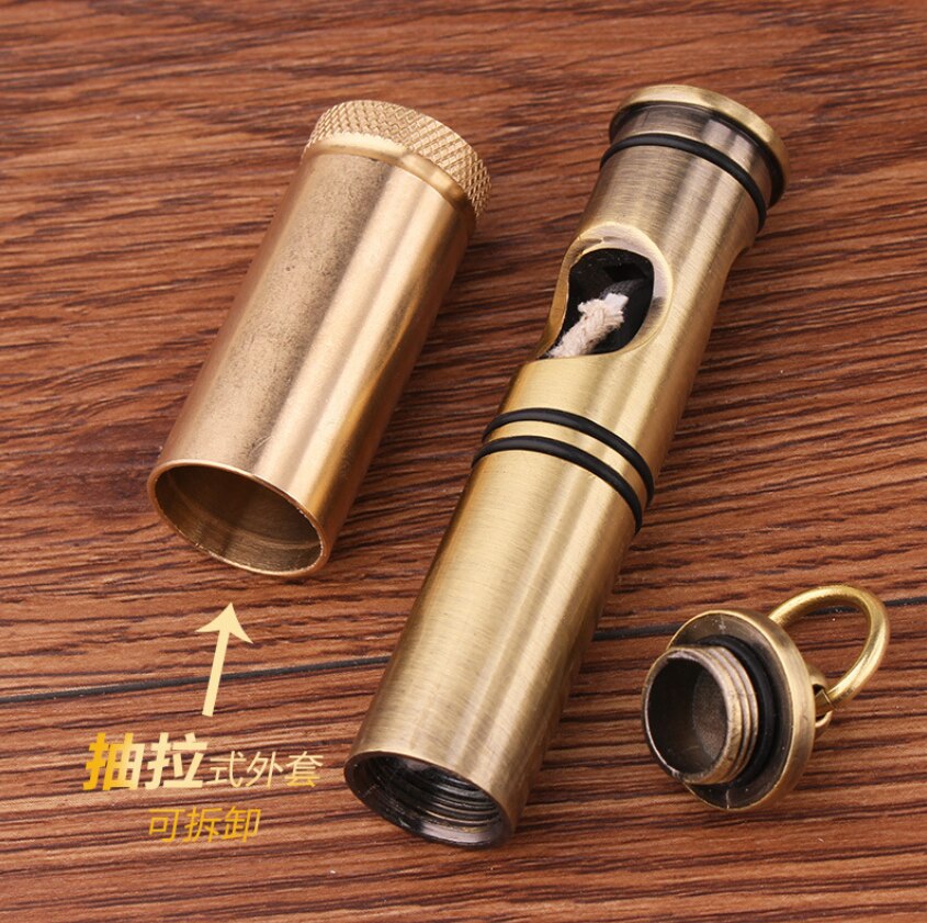 Cylindrical Pure Brass Lighter