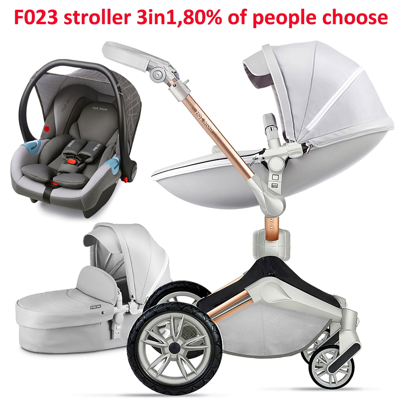 360° Rotating 3-in-1 Stroller