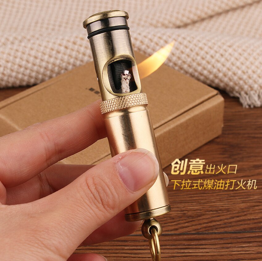 Cylindrical Pure Brass Lighter