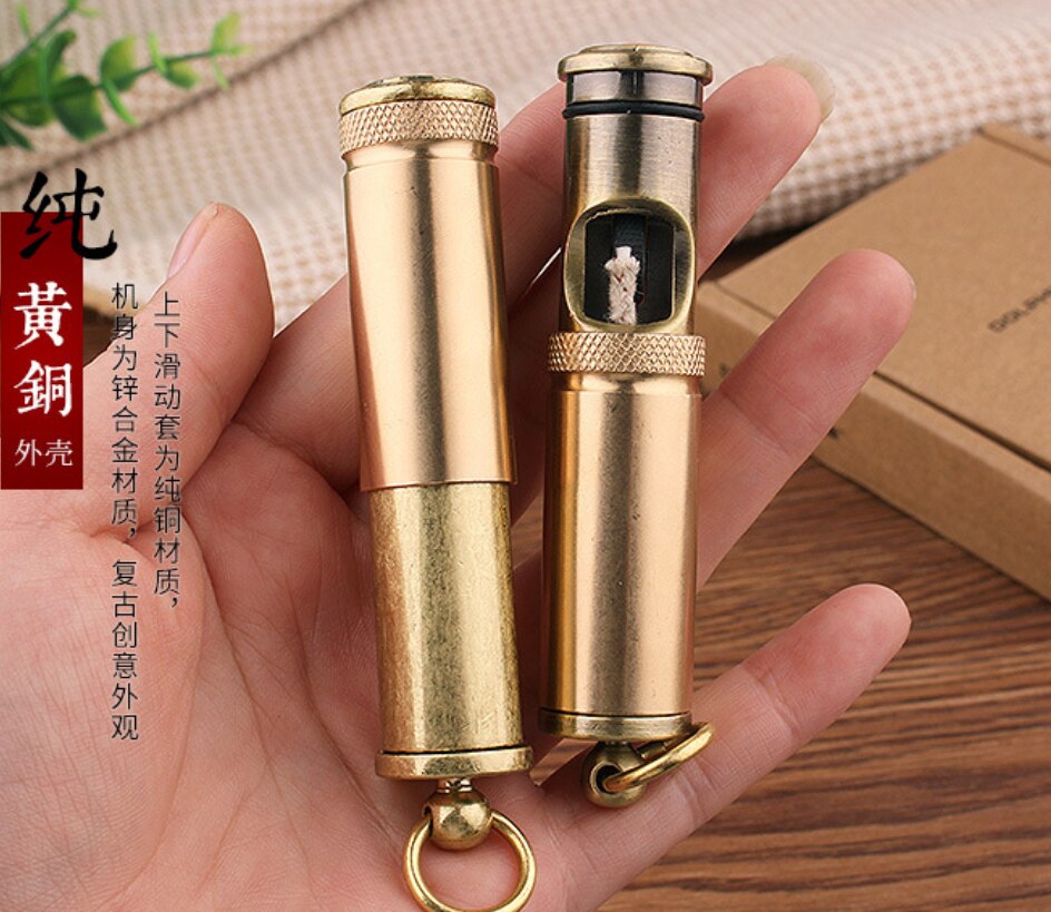 Cylindrical Pure Brass Lighter