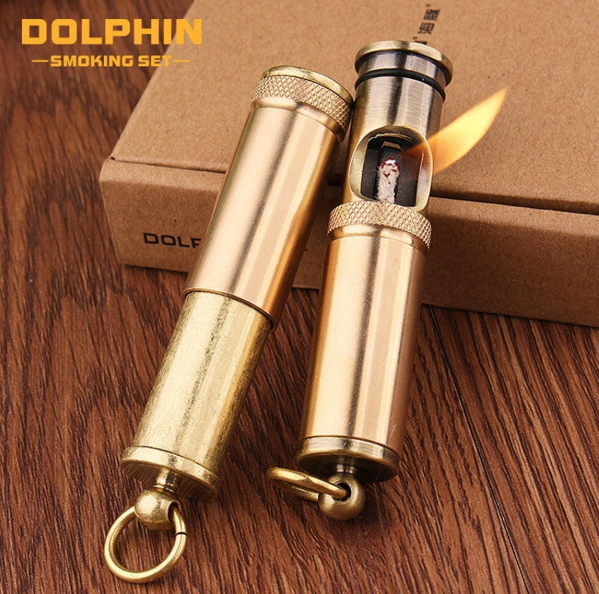 Cylindrical Pure Brass Lighter