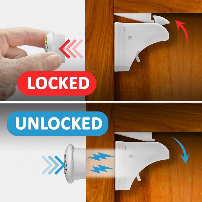 Magnetic Cabinet Locks (4 Locks + 1 Key)