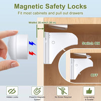 Thumbnail for Magnetic Cabinet Locks (4 Locks + 1 Key)