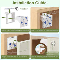 Thumbnail for Magnetic Cabinet Locks (4 Locks + 1 Key)