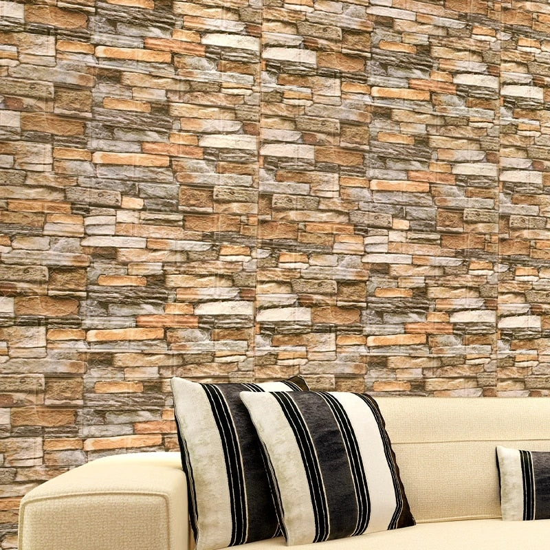 10Pcs 3D Brick Wall Sticker