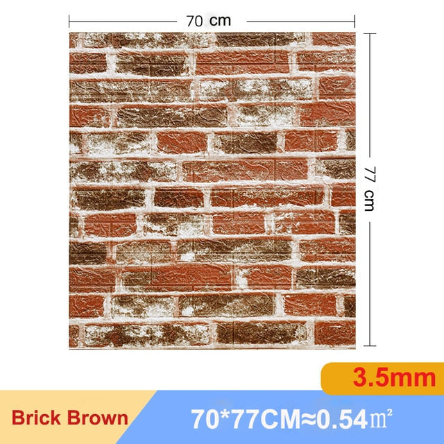 10Pcs 3D Brick Wall Sticker