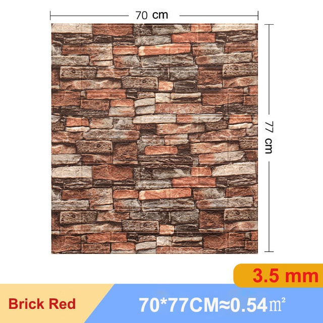 10Pcs 3D Brick Wall Sticker